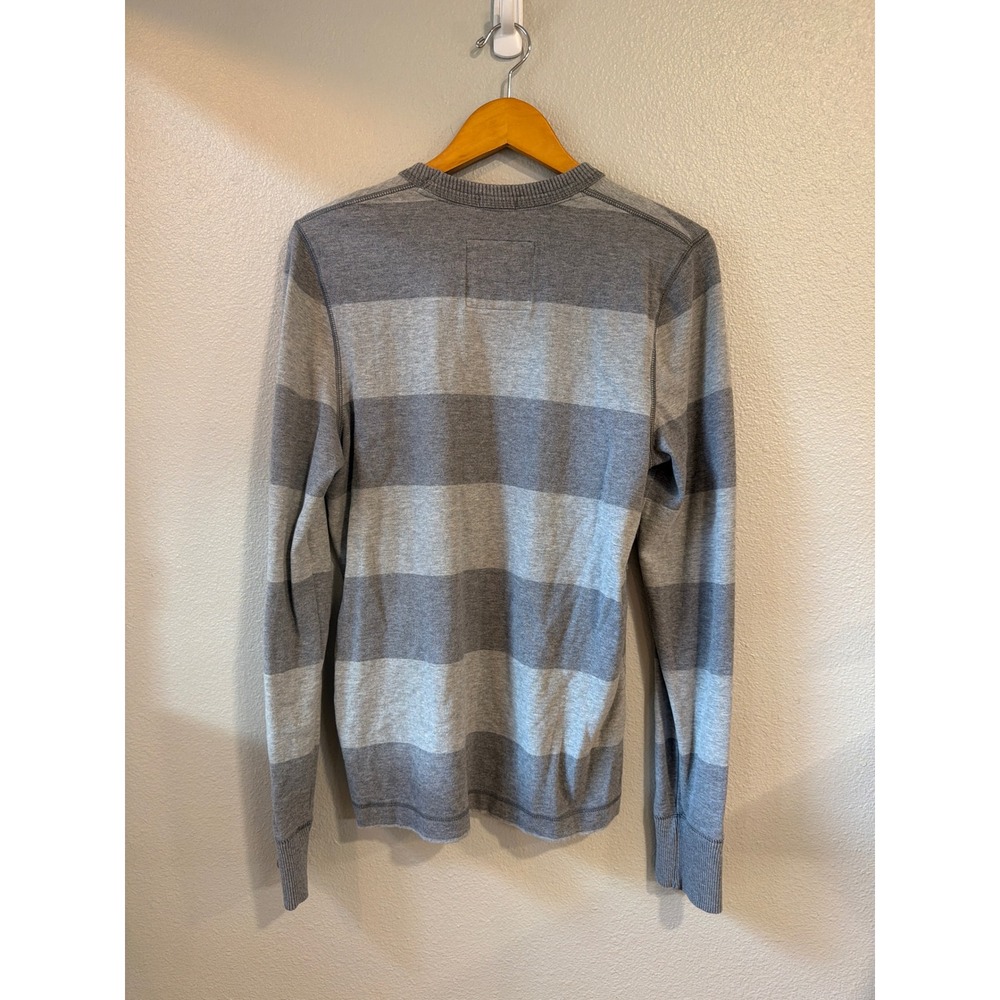 Abercrombie & Fitch Long Sleeve Shirt Mens Large Grey Striped Muscle Fit Cotton - Picture 5 of 7